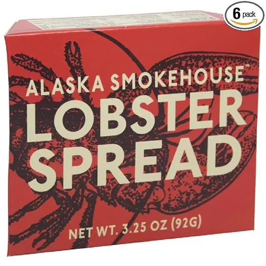 Alaska Smokehouse Lobster Spread Serving Design, 3.5 Ounce Boxes (Pack of 6)