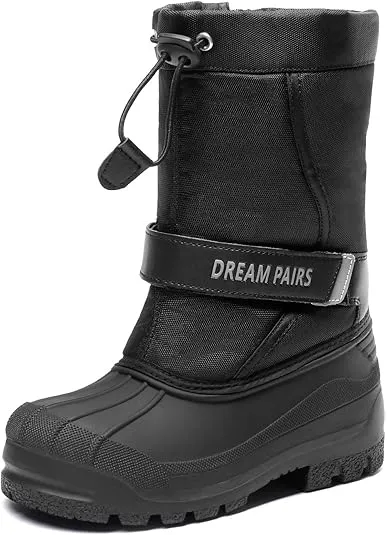 DREAM PAIRS Boys & Girls Mid Calf Waterproof Winter Snow Boots for Toddler/Little/Big Kid
