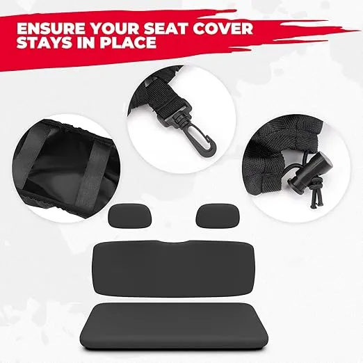 KEMIMOTO Seat Covers Compatible with Ranger 500 700 800, Black UTV Seat Cover Compatible with 2002-2008 Polaris Ranger 500 700 800