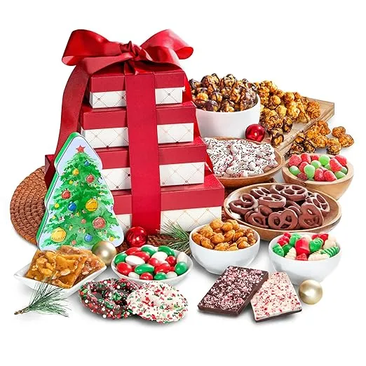 Christmas Candy Snacks & Treats Gift Tower