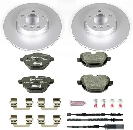 Power Stop ESK6040 Rear Euro-Stop Brake Kit BMW and 1 Rear Sensor Wire For BMW X3 2011-2017, BMW X4 2015-2018 [Model Specific]