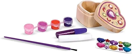 Melissa & Doug Decorate-Your-Own Wooden Heart Box Craft Kit