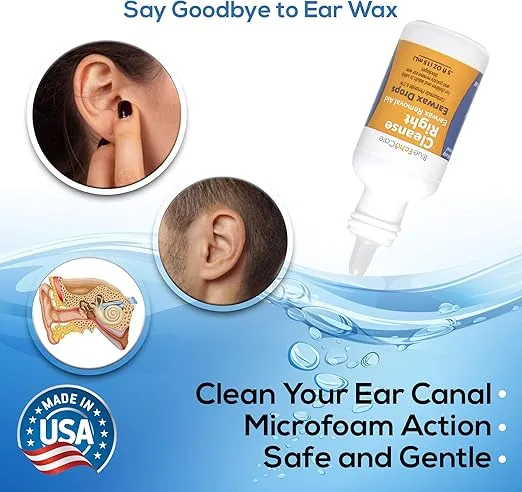 Ear Wax Removal Tool Kit, USA Made .5oz Ear Drops, USA Made, Reusable, Dishwasher Friendly! Otoscope, Irrigation Cleaner Bottle, Wash Basin, Remove Earwax Blockage - Package May Vary