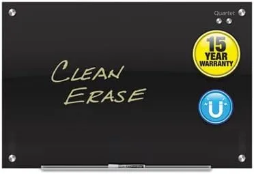 Quartet Infinity Black Glass Magnetic Marker Board, 72 x 48