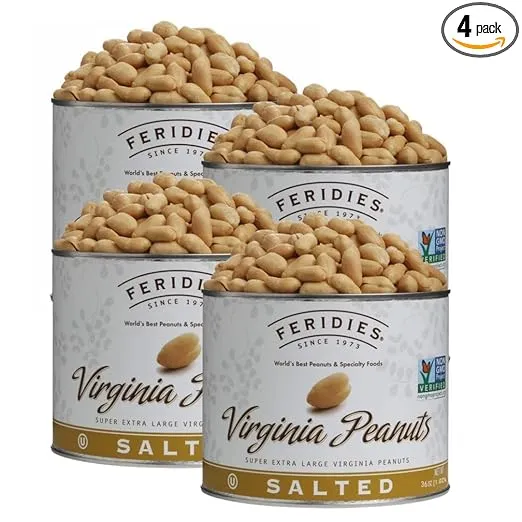 4 Pack-36oz Can Salted Virginia Peanuts