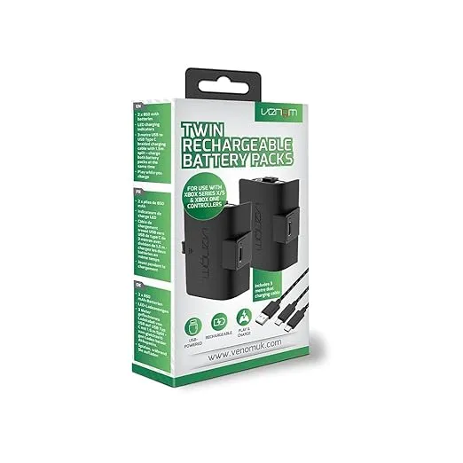 Venom Xbox Controller Rechargeable Battery Twin Pack - Black (Xbox Series X, Xbox Series S)