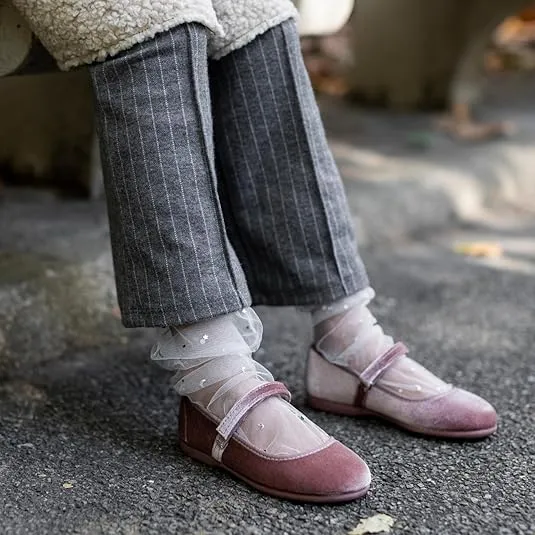 Childrenchic Mary Jane Flats with Hook and Loop Straps – Girls' Shoes for School, Weddings and Casual Wear