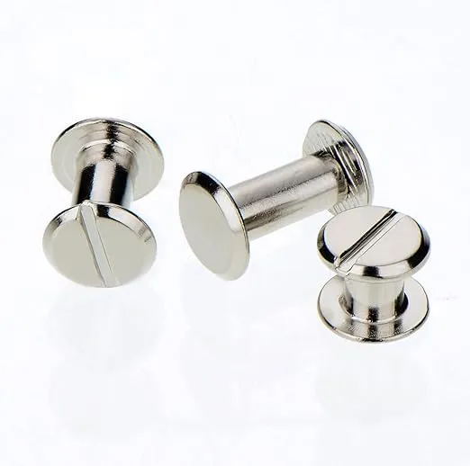 TecUnite 75 Pieces Screw Post Metal Chicago Screws Binding Screw Leather Screw Nail Rivet Button Solid Belt Tack Screw, 1/4, 3/8 and 1/2 Inch, Silvery