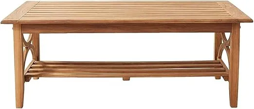 Cambridge Casual Chester Wood Patio Coffee Table, Natural Teak