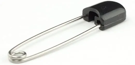 OsoCozy Diaper Pins - (Black) - Sturdy, Stainless Steel Diaper Pins with Safe Locking Closures - Use for Special Events, Crafts or Colorful Laundry Pins, 8 Count (Pack of 1)