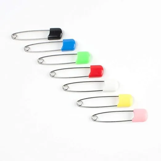 OsoCozy Diaper Pins - {Red} - Sturdy, Stainless Steel Diaper Pins with Safe Locking Closures - Use for Special Events, Crafts or Colorful Laundry Pins , 2.875 Inch x 0.25 Inch x 0.5 Inch