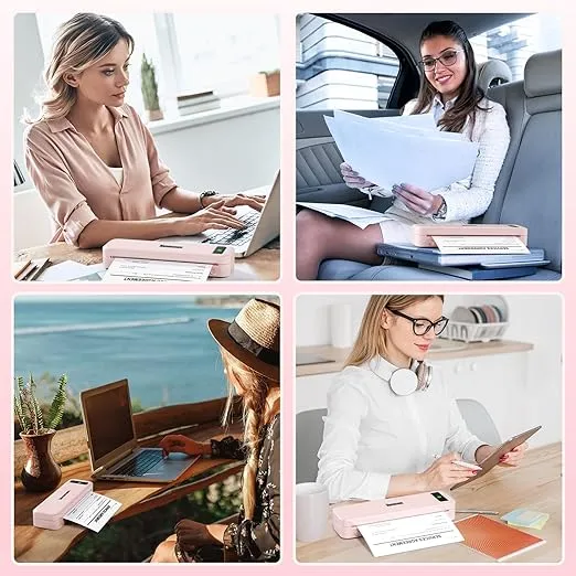 Phomemo Portable Printer Inkless Printer Support 8.5"/A4/4.33"/3.15"/2.08" Thermal Paper, Mobile Travel Printer Compatible with iOS&Android, Wireless Bluetooth Printer for Home Use/Travel