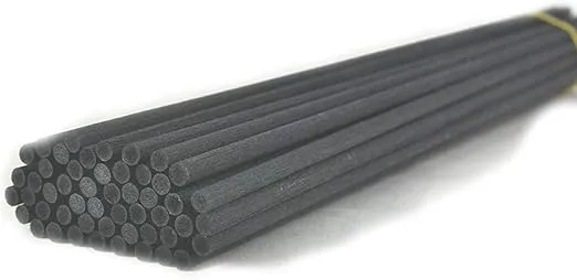 50pcs Fibre Reed Diffuser Sticks, DIY Home Fragrance Scented Oil Sticks (10" x 4mm, Black)