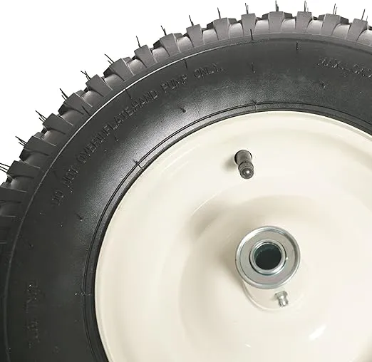 SCENIC ROAD Wheelbarrow Replacement Tire, 16" Wheel with Bearing and Grease Fitting, 4-Ply Knobby Tire