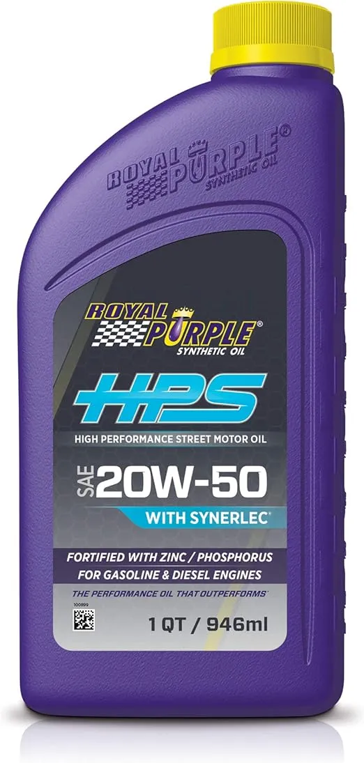 Royal Purple (36250-6PK HPS 20W-50 Synthetic Motor Oil with Synerlec Additive Technology - 1 Quart, (Case of 6)