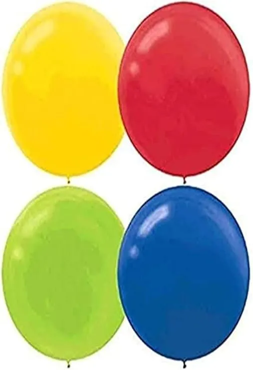 Assorted Colors Round Latex Balloons - 24" (Pack Of 4) - Perfect For Any Event
