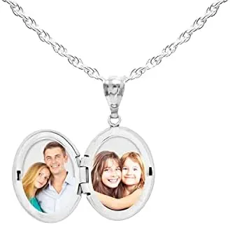 PicturesOnGold.com Extra Large Sterling Silver Oval Locket 1-1/4 Inch X 1-1/2 Inch