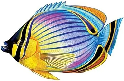Redfin Butterflyfish Porcelain Swimming Pool Mosaic (5" x 3")