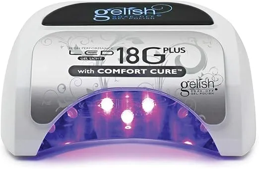 Gelish 18G Plus LED Light - 36W Professional LED Curing Lamp with Comfort Cure™ Technology, 60-Second Setting, Removable Magnetic Tray, SafeLight™, Pedicure Friendly, Acetone Resistant