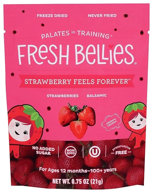 FRESH BELLIES Strawberry Feels Forever Strawberries and Balsamic Snack, 0.75 OZ