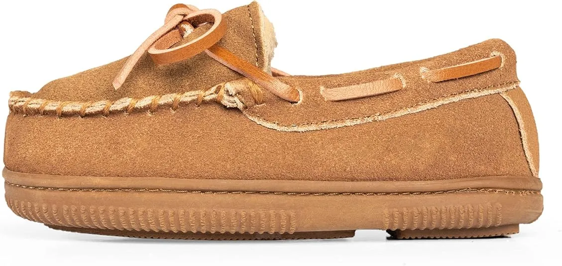 NORTY Moccasin House Slippers for Kids- Slip-On Toddler Shoes for Boys and Girls - Suede - Runs True to Size