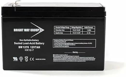 Brightway Replacement Battery for UB1270-F2 Universal Power Replacement SLA Battery 12V 7AH F2
