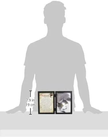 Pawprints Left By You Memorial 5x7 Frame for Cat with Pet Tag - Thoughtful Cat Memorial Gift