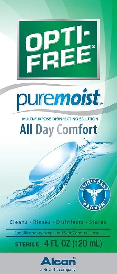 Opti-free Puremoist Multi-Purpose Contact Lens Cleaning and Disinfecting Solution, 4 Fl Oz