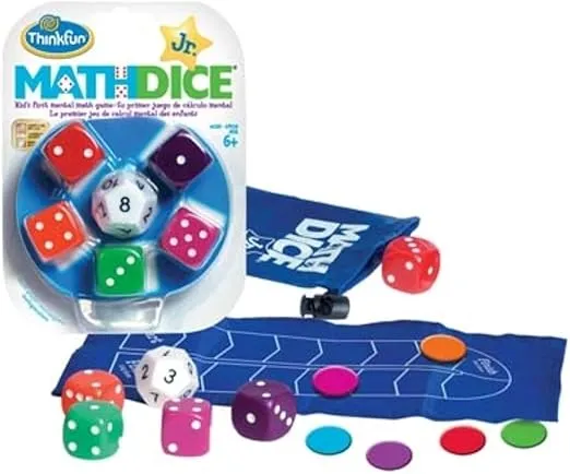 ThinkFun Math Dice Junior Game - Engaging Math Skills Builder | Perfect for Kids Aged 6+ | Aids in Mental Agility | Toy of the Year Nominee
