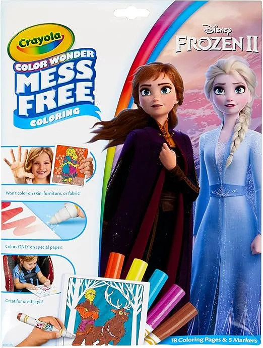 Crayola Frozen Color Wonder Coloring Set, 18 Mess Free Frozen Coloring Pages for Toddlers, Frozen Toys & Gifts, Toddler Stocking Stuffers
