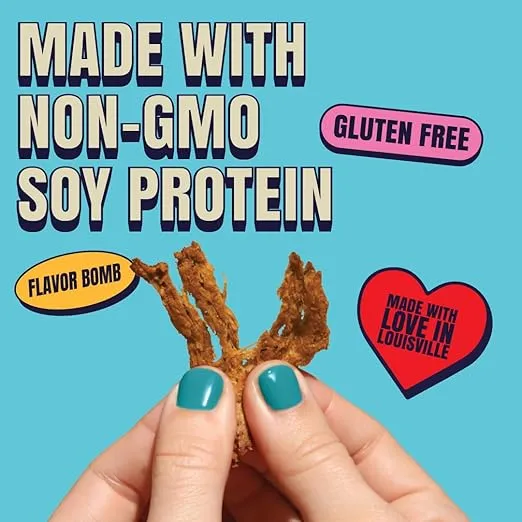 Louisville Vegan Jerky - Smoked Black Pepper Vegan and Vegetarian Meat, 19 Grams of Non-GMO Soy Protein, 310 Calories per Bag, Gluten-Free High Protein Vegan Snacks
