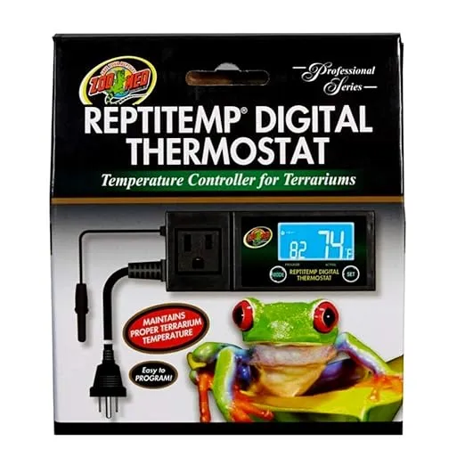 Zoomed Repti-Temp Digital Reptile Thermostat | Includes Attached DBDPet Pro-Tip Guide - Controls Terrarium temperatures, Heat mat, Heat Tape and More!