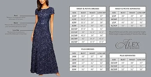 Alex Evenings Women's Tea Length Mother of The Bride Dress with Rosette Lace Detail (Petite and Regular Sizes)
