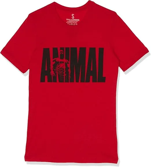 Animal unisex adult Iconic M-stak Premium Tee T Shirt, Red, Large US