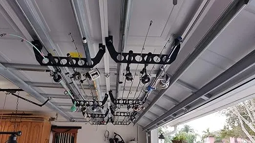Cobra Storage Garage Door Storage Rack - Garage Storage System, 21" Black ABS Plastic Fishing Rod Holder - Ultimate Garage Organization for Fishing Gear and Equipment, Saltwater Fishing Gear…