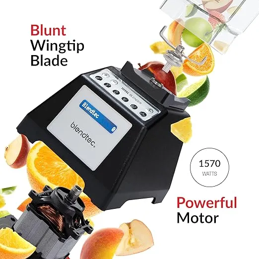 Blendtec Total Classic Original Blender, 90 oz WildSide+ Jar, 24 oz Twister Jar, and Spectacula Spatula - Black