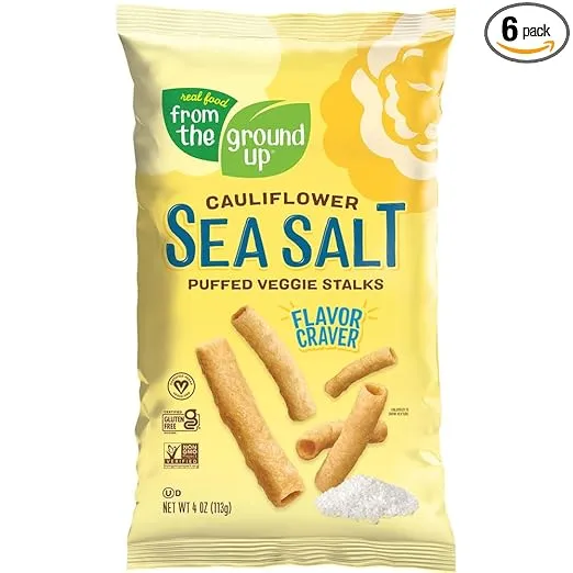 Real Food From The Ground Cauliflower Stalks - 6 Count, 4oz Bags (Sea Salt)