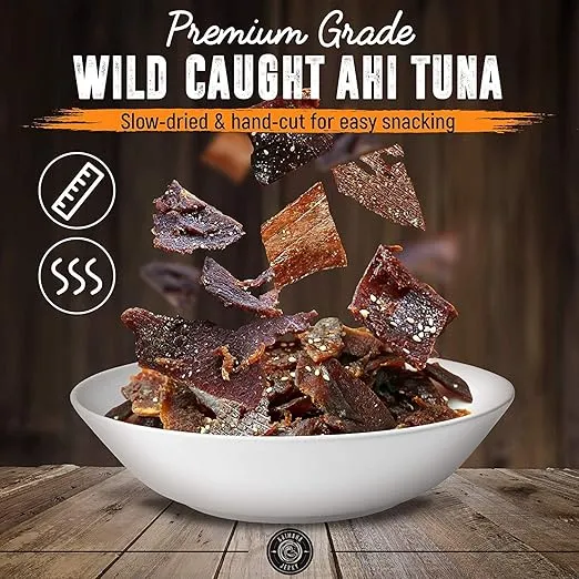 Kaimana Wild-Caught Ahi Tuna Jerky - Honey Glazed | Rich in Omega-3s & High in Protein | All-Natural & Organic Fish Jerky (3 pack, 2 oz)