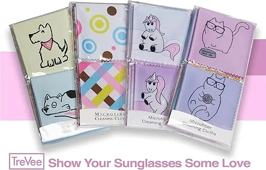 Microfiber Cleaning Cloth - Microfiber Cloth Fabric Wipe for Cleaner Lens, Eyeglasses, Phone Screen - Cute Dog Design 10-Pack, 6x6