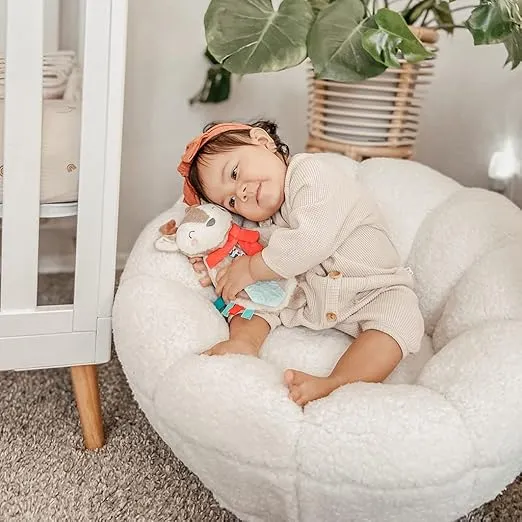 Itzy Ritzy - Itzy Lovey Including Teether - Baby Lovey with Teether, Textured Ribbons & Dangle Arms - Features Crinkle Sound, Sherpa Fabric and Minky Plush (Jolly The Reindeer)
