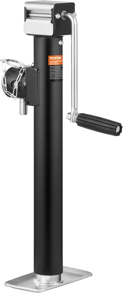 VEVOR 5000 lbs Weld-On Pipe-Mount Swivel Trailer Jack, 14" Lift for RV Trailer, Horse Trailer, Utility Trailer, Yacht Trailer