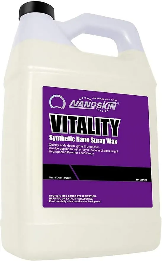 Nanoskin VITALITY Nano Spray Wax with Carnauba 1 Gallon - Instant Mist on Wipe Off Deep Shine and Durable Protection | Use After Car Wash, Clay Bar, Car Polisher | Cars, Trucks, Motorcycles, Hot Rods