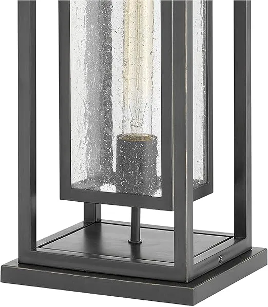 Hinkley 1007OZ-LV Republic 1-Light Low Voltage Outdoor Medium Pier Mount Lantern - Oil Rubbed Bronze - 12v 3.5w LED Outdoor Post Lights - Low Voltage Lamp Post Light