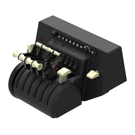 Honeycomb Bravo Flight Simulator Throttle Quadrant - Trim, Gear, Flaps, Autopilot, Radio Switch Panel - 6 Interchangeable Levers – Desk Clamps Included - Programmable Functions – USB-C Cable Included