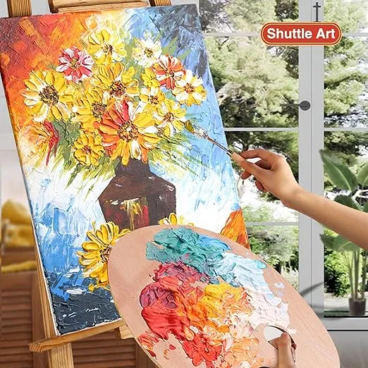 Shuttle Art Acrylic Paint, 18 Colors Acrylic Paint Pouches (120ml/4.06oz), Artist Grade Acrylic Paint Set, Rich Pigments, Non-Toxic for Artists, Beginners and Kids on Rocks Crafts Canvas Wood Ceramic