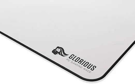 Glorious XL Heavy Gaming Mouse Mat/Pad - 5mm Thick, Stitched Edges, White Cloth Mousepad | 16"x18" (GW-HXL)