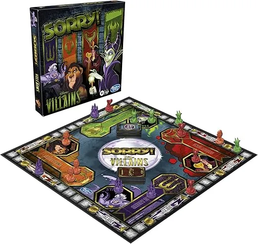 Hasbro Gaming Sorry! Board Game: Disney Villains Edition Kids Game, Family Games for Ages 6 and Up (Amazon Exclusive)