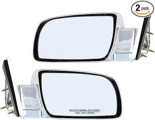 Kool Vue Driver & Passenger Side Non-Electric Mirrors for Chevrolet C1500 K1500 1988-1998 Chrome Standard Cab