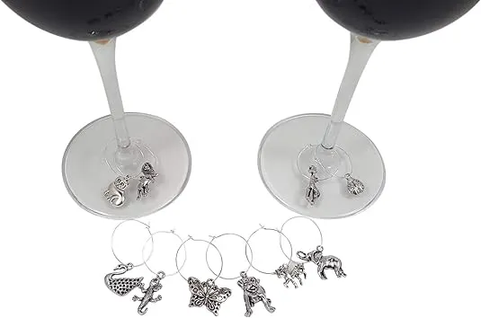Palm City Products 10 Piece Animal Themed Wine Charm Set