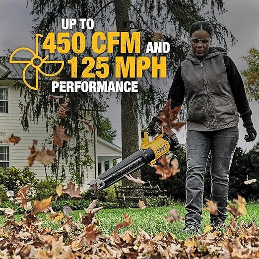 DEWALT 20V MAX* XR Leaf Blower, Cordless, Handheld, 125-MPH, 450-CFM (Tool Only-Battery & Charger not Included) (DCBL722B)